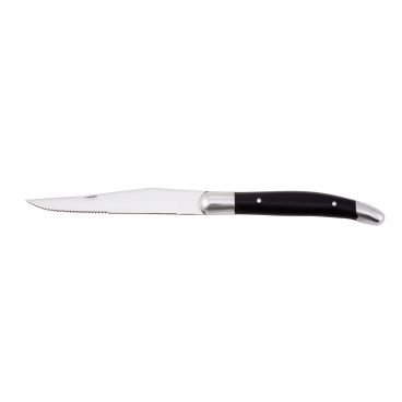 Walco 800152 4.44" Parisian 18/0 Stainless Steel Steak Knife with Black Delrin Handle