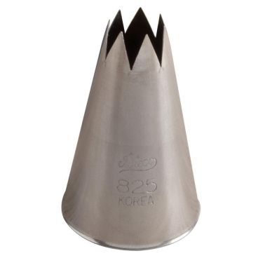 Ateco 825 Stainless Steel #825 Open Star Standard Medium Base Decorating Tube Piping Tip For 1" Couplers (August Thomsen)