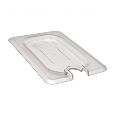 Cambro 90CWCN135 1/9 Size Clear Polycarbonate Camwear Food Pan Flat lid w/ Utensil Notch