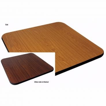 Johnson-Rose 91138 30 x 72 inch Rectangular Reversible Particle Board/Melamine Table Top, Oak/Walnut