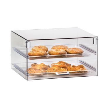 Cal-Mil 921 18 1/2" x 14" x 10" Classic Stackable Two Tier Acrylic Display Case with Front Door