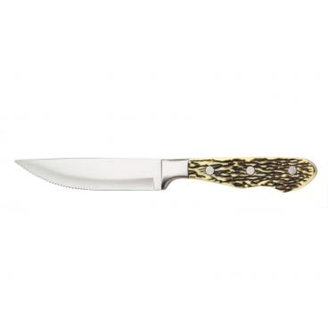 Walco 930529 Jumbo Stainless Steel Buckstag Steak Knife with Delrin Handle