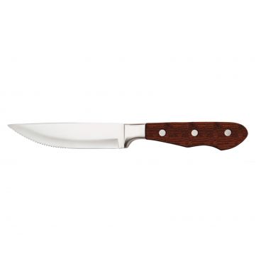 Walco 940528 5" Stainless Steel Hunter Steak Knife with Brown Delrin Handle