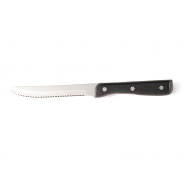 Walco 980527 5" Black Delrin Heavy-Duty Full Tang 3-Rivet Stainless Steak Knife