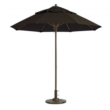 Grosfillex 98300231 Windmaster 7 1/2' Round Charcoal Gray Colored Acrylic Canopy Fiberglass Rib Umbrella with 1 1/2" Aluminum Pole