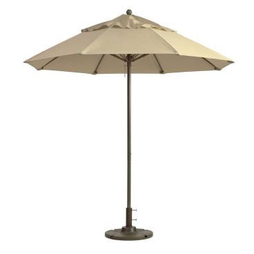 Grosfillex 98380331 Windmaster 7 1/2 Foot Khaki Fiberglass Umbrella with 1 1/2" Aluminum Pole