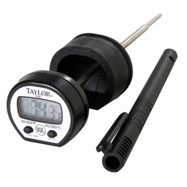 Taylor 9841RB Classic Instant Read High Temperature Pocket Thermometer with 5" Probe and Rubber Boot
