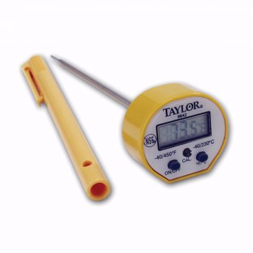 Taylor 9842FDA 5" Waterproof Digital Pocket Probe Thermometer - 1.5mm Diameter Probe