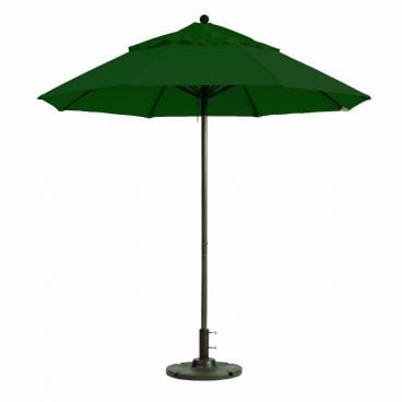 Grosfillex 98822031 Windmaster 9 Foot Forest Green Fiberglass Umbrella with 1 1/2" Aluminum Pole