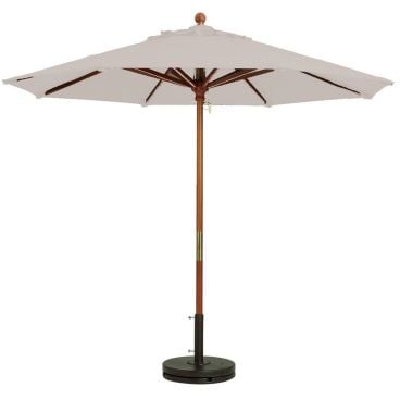 Grosfillex 98914831 Sand 9 Foot Market Umbrella with 1 1/2" Wooden Pole