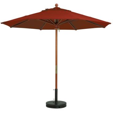 Grosfillex 98918231 Terra Cotta 9 Foot Market Umbrella with 1 1/2" Wooden Pole