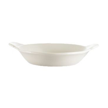CAC COA-12-W 12 oz. Accessories Ceramic Welsh Rarebit Oval Baking Dish/American White