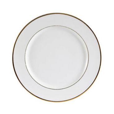 CAC GRY-8 9" Porcelain Golden Royal Plate with Gold Band/Super White