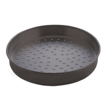 American Metalcraft HC4010-P 10" x 1" Perforated Straight Sided Hard Coat Anodized Aluminum Pizza Pan