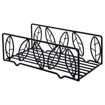 American Metalcraft NDSL59 8-3/4" x 5" Wrought Iron Leaf Design Napkin Basket
