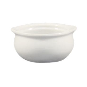 CAC OC-12-P 12 oz. Porcelain Accessories Onion Soup Crock/European White