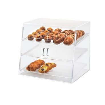 Cal-Mil P254SS 26 1/2" x 22 1/2" x 23 1/2" Three Tier Slanted Front Acrylic Display Case