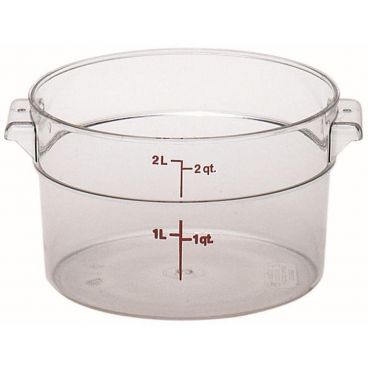 Cambro RFSCW2135 Clear Camwear 2 Qt Polycarbonate Round Food Storage Container