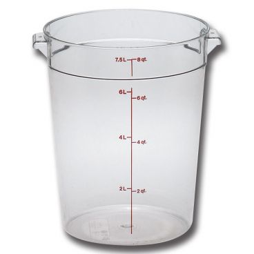 Cambro RFSCW8135 Clear Camwear 8 Qt Polycarbonate Round Food Storage Container