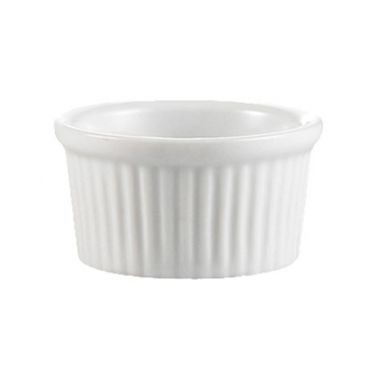 CAC RKF-1 1 oz. RKF Porcelain Round Fluted Ramekin/White