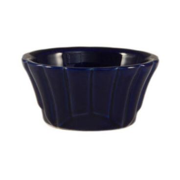 CAC RMK-F3-BLU 3 ounce Festiware Blue Floral Porcelain Ramekin
