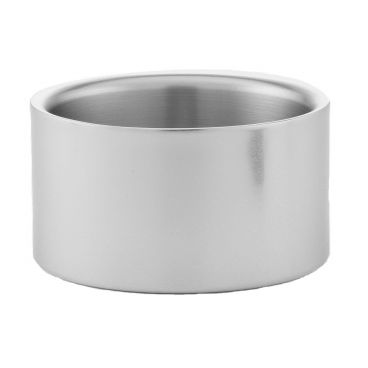 American Metalcraft SW4 Brushed Stainless Steel Double Wall Wine Coaster - 4-3/4" Diameter
