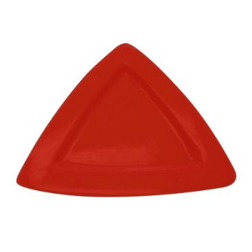 CAC China TRG-12-R 12" Festiware Red Triangular Porcelain Plate