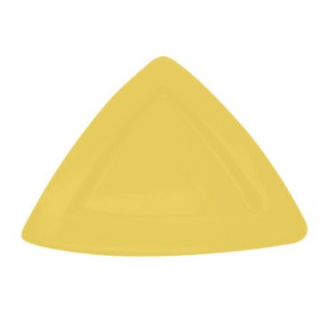 CAC China TRG-12-Y 12" Festiware Yellow Triangular Porcelain Plate