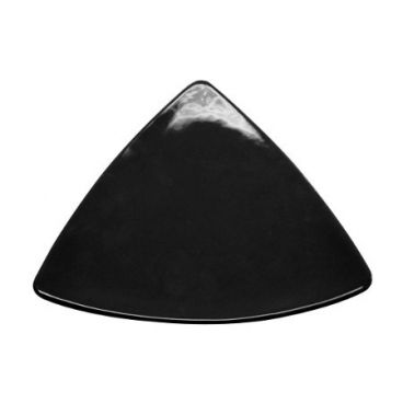 CAC China TRG-21-BLK 12" Festiware Black Triangular Porcelain Plate