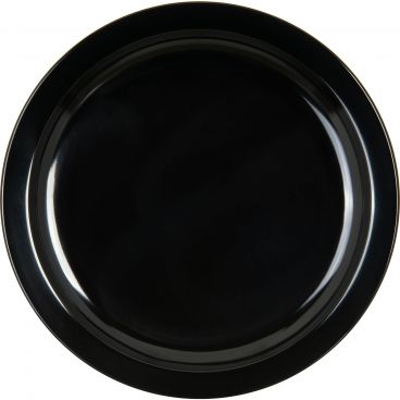 Carlisle KL20103 Kingline Black Melamine Sandwich Plate - 7-1/4" Diameter 