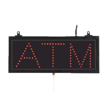 Aarco ATM10S 16-1/8" x 6-3/4" LED "ATM" Sign With 3 Display Modes