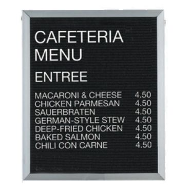 Aarco BOFD3024L 30" x 24" Black Felt Open Face Vertical Indoor Message Board with Aluminum Frame and 3/4" Letters