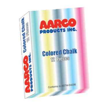 Aarco CCS-12 Box of 12 Colored Chalk, Case of 12