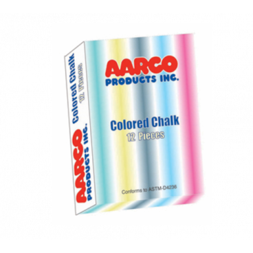 Aarco CCS-144 Box of 12 Colored Chalk, Case of 144