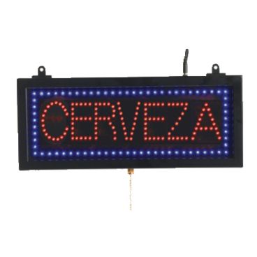 Aarco CER07S 16-1/8" x 6-3/4" LED "CERVEZA" Sign With 3 Display Modes
