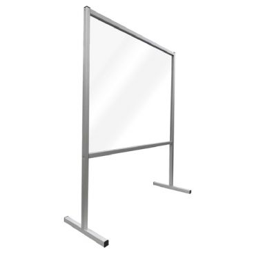 Aarco CTS2448 Acrylic Window 24" High x 48" Wide Countertop Freestanding Pass-Thru Protection Shield With Aluminum Tubing