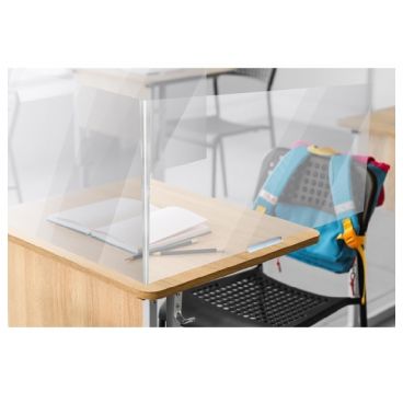 Aarco EUSS304836 Clear 30" High x 48" Wide x 36" Deep 5 mm Thick Acrylic Extended "U" Shaped Desk Top Spread Protection Shield
