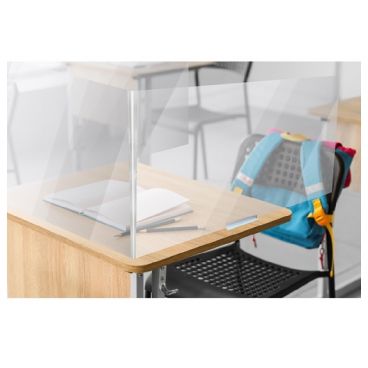 Aarco EUSSP242330 Clear 24" High x 23" Wide x 30" Deep 5 mm Thick Polycarbonate Extended "U" Shaped Desk Top Spread Protection Shield