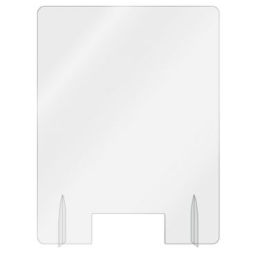Aarco FPS2418-3 Pass-Thru Clear Acrylic 24" High x 18" Wide Freestanding Protection Shield
