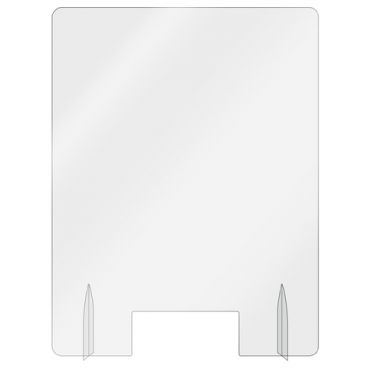Aarco FPS2418 Freestanding Acrylic Protective Shield with Pass-Thru, 24" x 18"