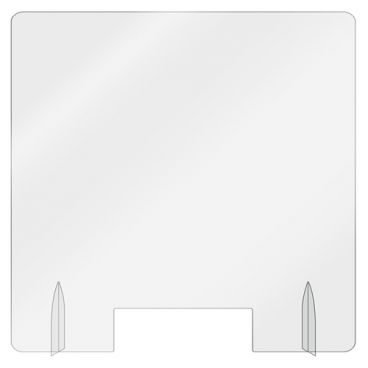 Aarco FPS2424-3 Pass-Thru Clear Acrylic 24" High x 24" Wide Freestanding Protection Shield