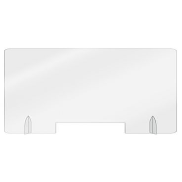 Aarco FPS2448-3 Pass-Thru Clear Acrylic 24" High x 48" Wide Freestanding Protection Shield