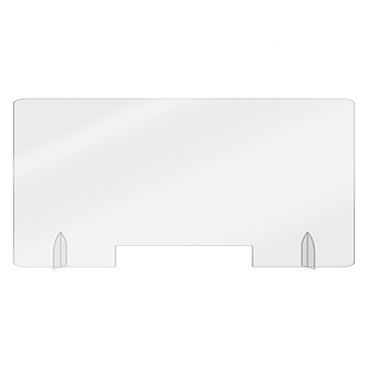 Aarco FPS2448PC-3 Pass-Thru Clear Polycarbonate 24" High x 48" Wide Freestanding Protection Shield