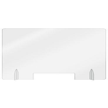 Aarco FPS2448PC Freestanding Polycarbonate Protective Shield with Pass-Thru, 24" X 48"