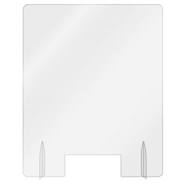 Aarco FPS3024-3 Pass-Thru Clear Acrylic 30" High x 24" Wide Freestanding Protection Shield