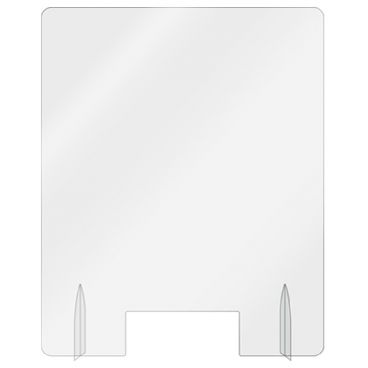 Aarco FPS3024 Freestanding Acrylic Protective Shield with Pass-Thru, 30" X 24"