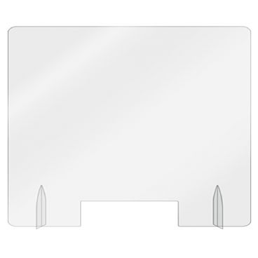 Aarco FPS3036-3 Pass-Thru Clear Acrylic 30" High x 36" Wide Freestanding Protection Shield