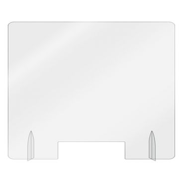 Aarco FPS3036-3 Pass-Thru Clear Acrylic 30" High x 36" Wide Freestanding Protection Shield