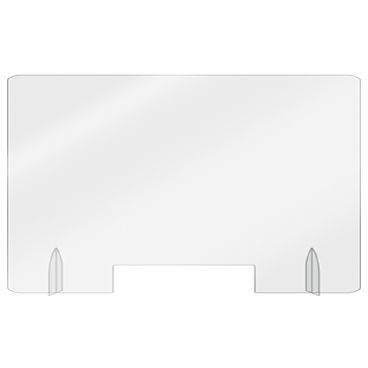Aarco FPS3048 Freestanding Acrylic Protective Shield with Pass-Thru, 30" x 48"