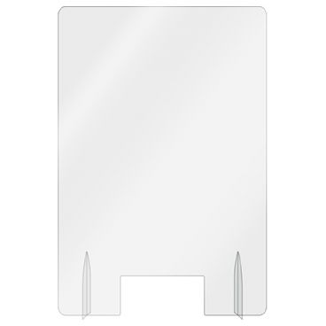 Aarco FPS3624 Freestanding Acrylic Protective Shield with Pass-Thru, 36" x 24"